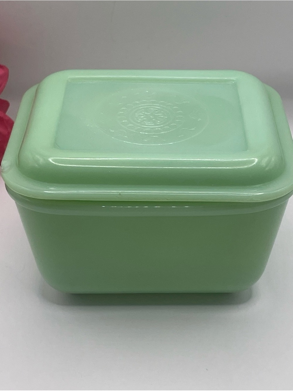 Vintage Anchor Hocking Fire King Jadeite Philbe Refrigerator Dish w/ Lid - Picture 3 of 14